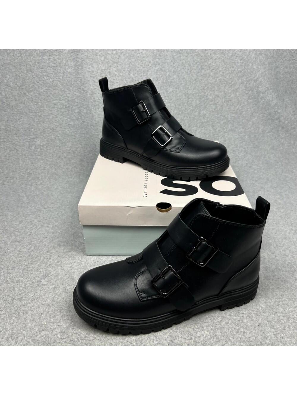 SO Ankle Combat Boots Womens Size 9.5 Goth Punk Grunge Black Chunky